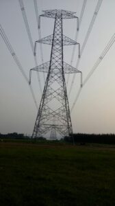 3 phase double circuit 6 conductors AC (765kv) transmission line tower